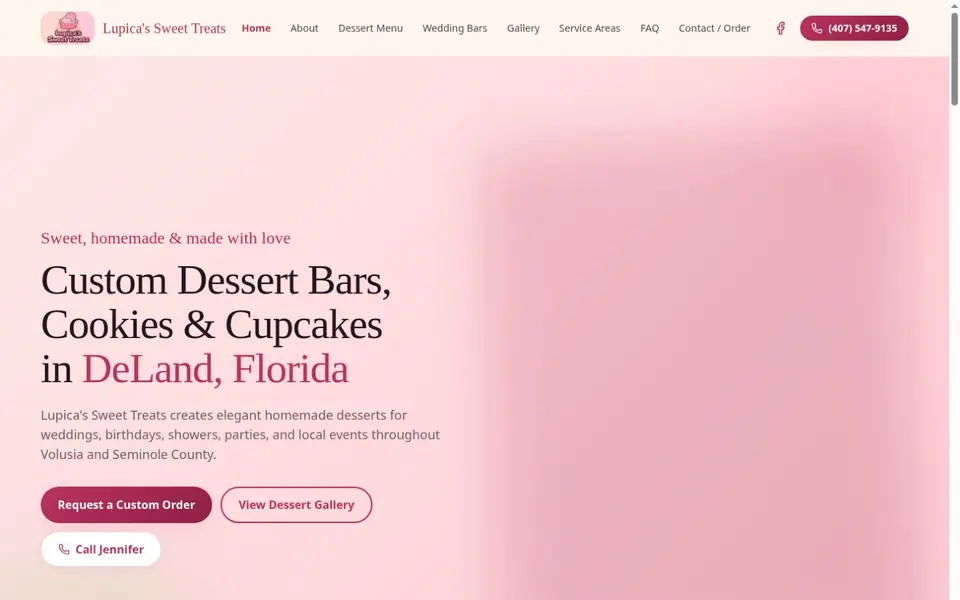 Lupica's Sweet Treats public website home page